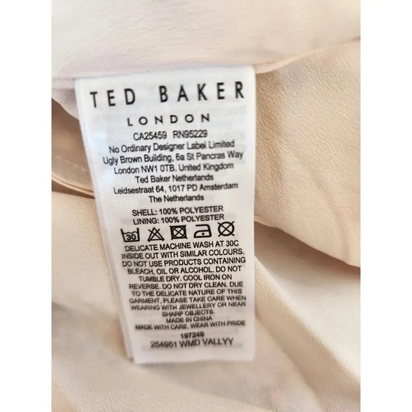 NWT Ted Baker Vallyy Draped Midi With Batwing Sleeve Dress Ted 2 / US 6 #1K411 - Picture 7 of 13